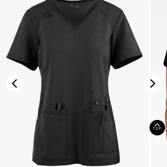 Cherokee filed dark gray scrub top Med - Picture 1 of 5